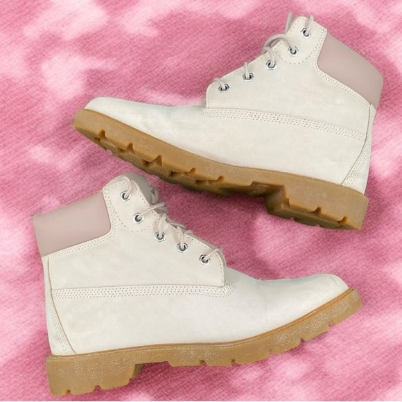 Timberland Classic 6-inch Waterproof Boot Light Pink Nubuck Women Size 8.5 - Picture 9 of 10